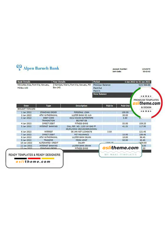 bank statement