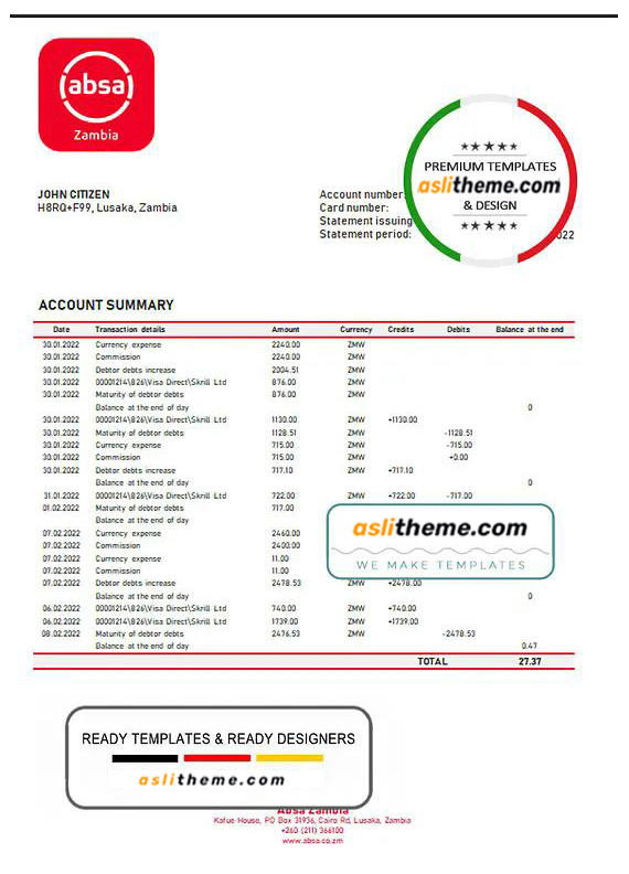 銀行取引明細書